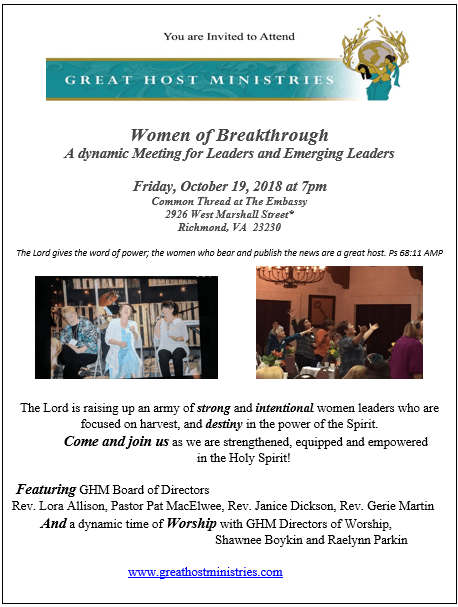 Women of Breakthrough of Richmond in October 2018